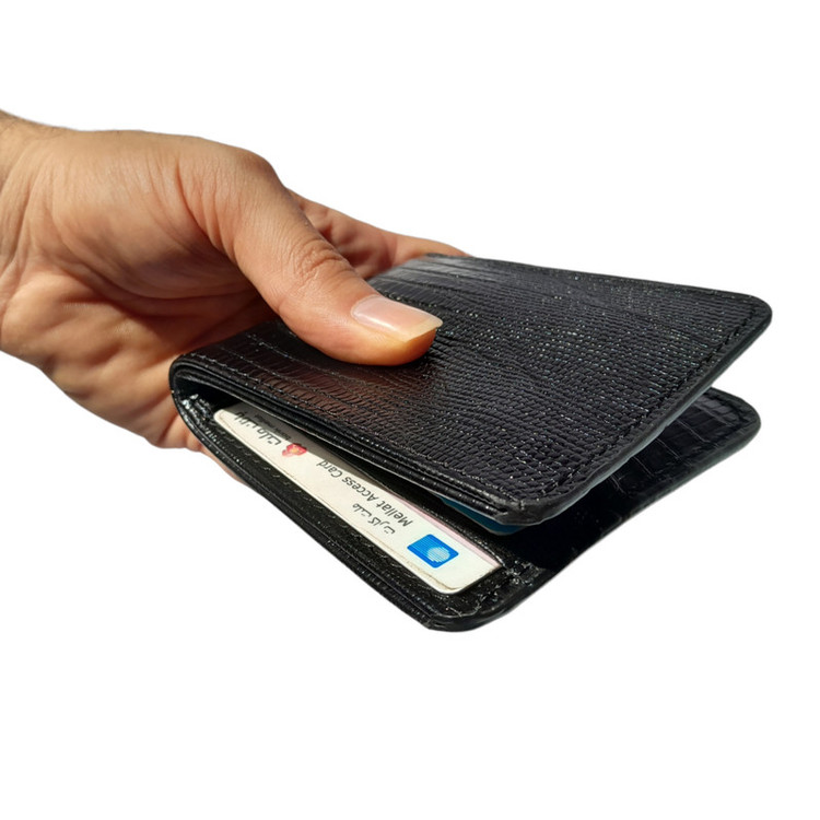 کیف پول مردانه مدل چرم طبیعی گاوی طرح دار کتابی