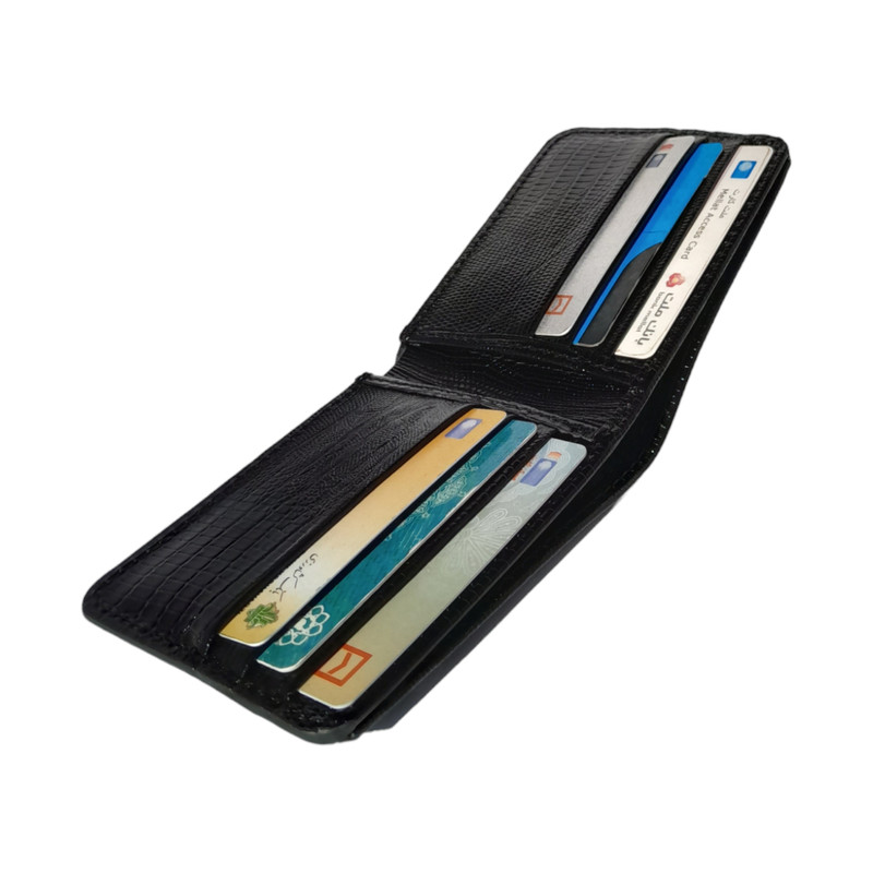 کیف پول مردانه مدل چرم طبیعی گاوی طرح دار کتابی