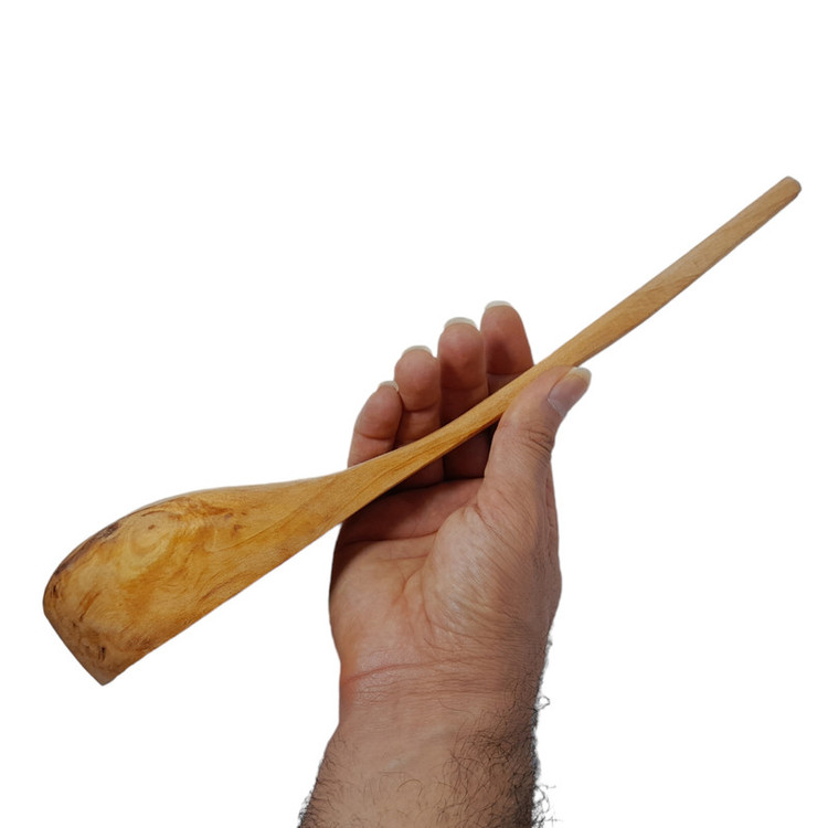 ملاقه چوبی مدل دسته بلند صاف