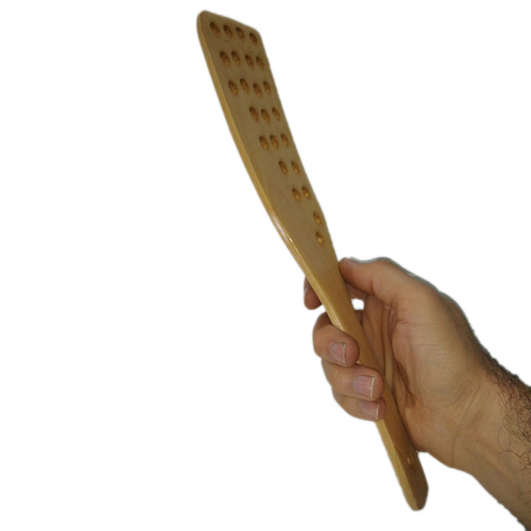 کفگیر مدل چوبی طرح سر کج سوراخدار کد 006