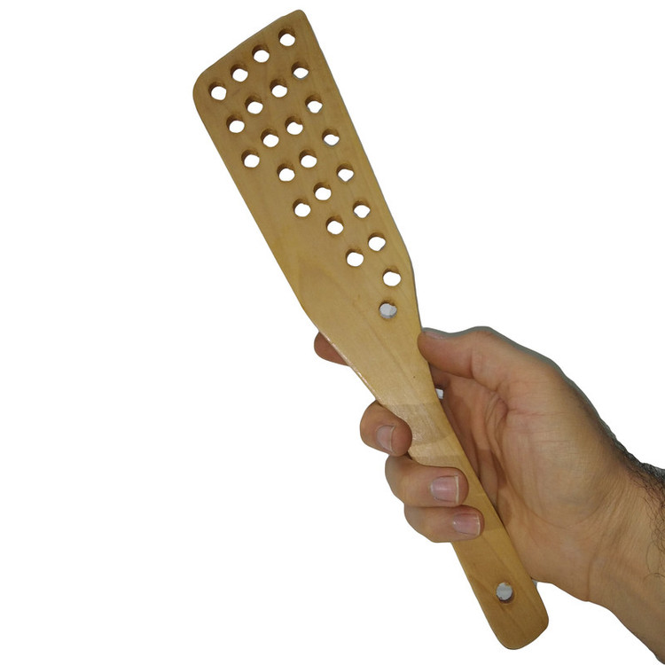 کفگیر مدل چوبی طرح سر کج سوراخدار کد 006