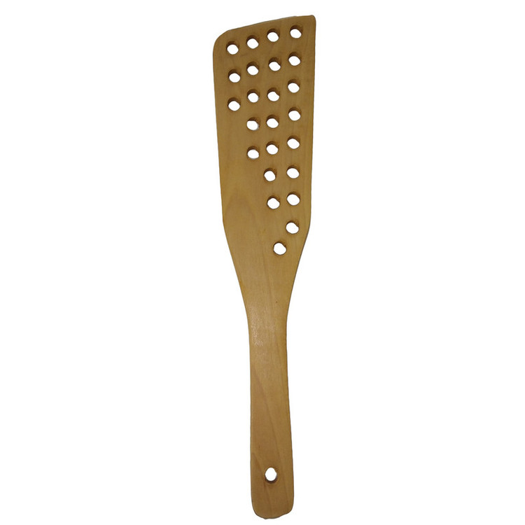کفگیر مدل چوبی طرح سر کج سوراخدار کد 006