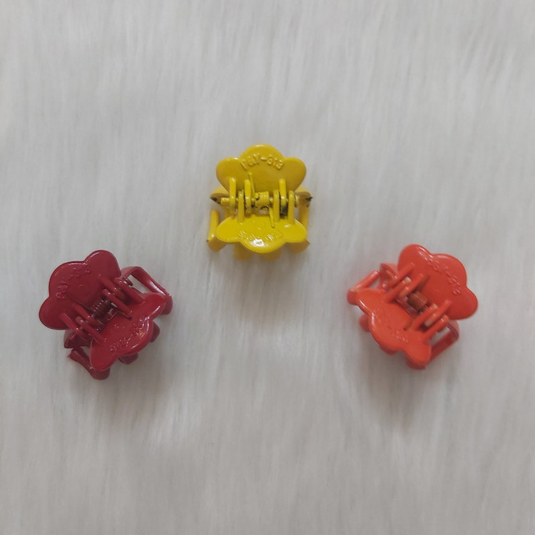 کلیپس مو زنانه مدل گوجه ای کد clp420 بسته 3 عددی
