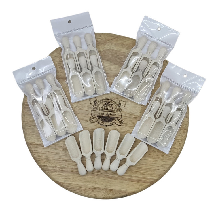 قاشق ادویه مدل سرتاس چوبی کد s 401 بسته 12 عددی