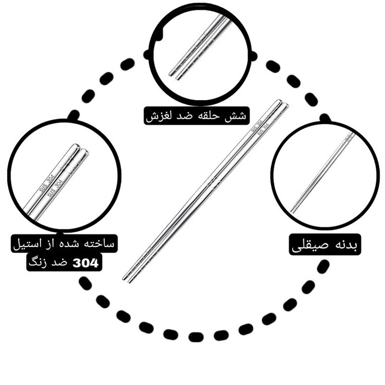 چوب غذا خوری مدل چاپستیک استیل تک فروشی به قیمت عمده - کرایه در مقصد