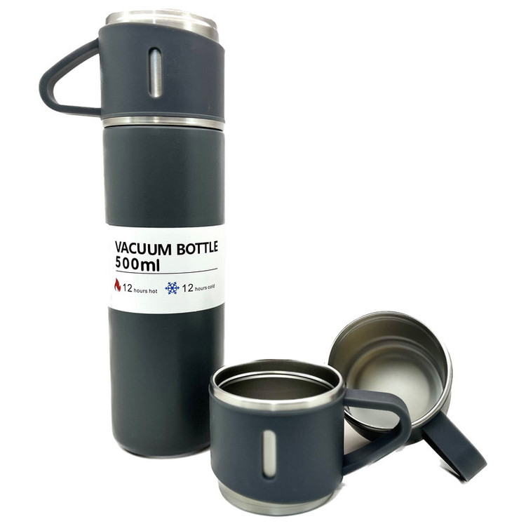 فلاسک مدل VACUUM FLASK SET گنجایش 0.5 لیتر به همراه لیوان سفری مجموعه 3 عددی