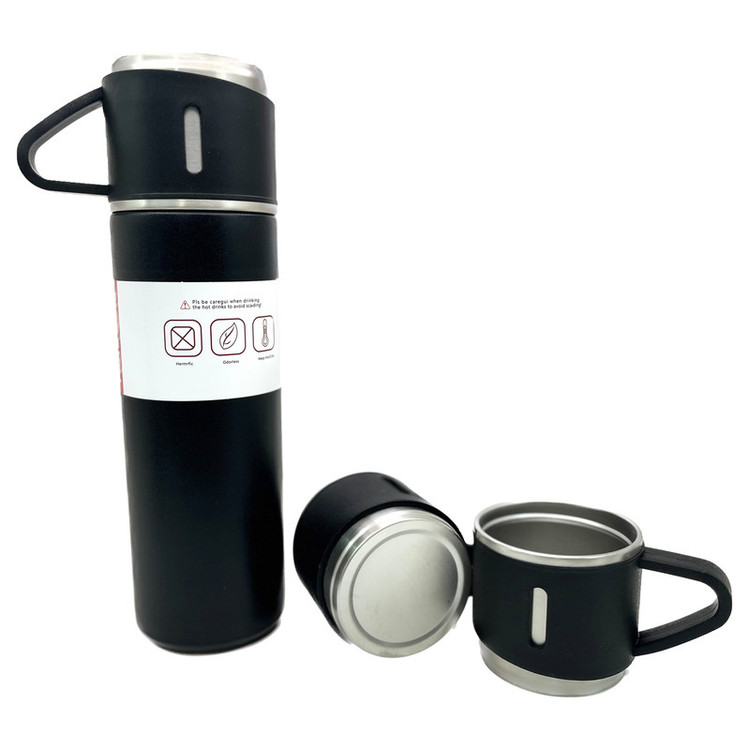 فلاسک مدل VACUUM FLASK SET گنجایش 0.5 لیتر به همراه لیوان سفری مجموعه 3 عددی