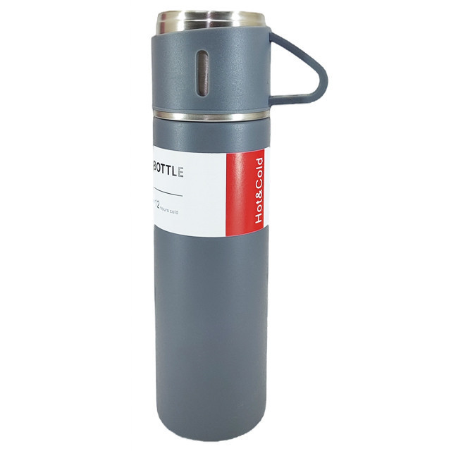 فلاسک مدل VACUUM FLASK SET گنجایش 0.5 لیتر به همراه لیوان سفری مجموعه 3 عددی