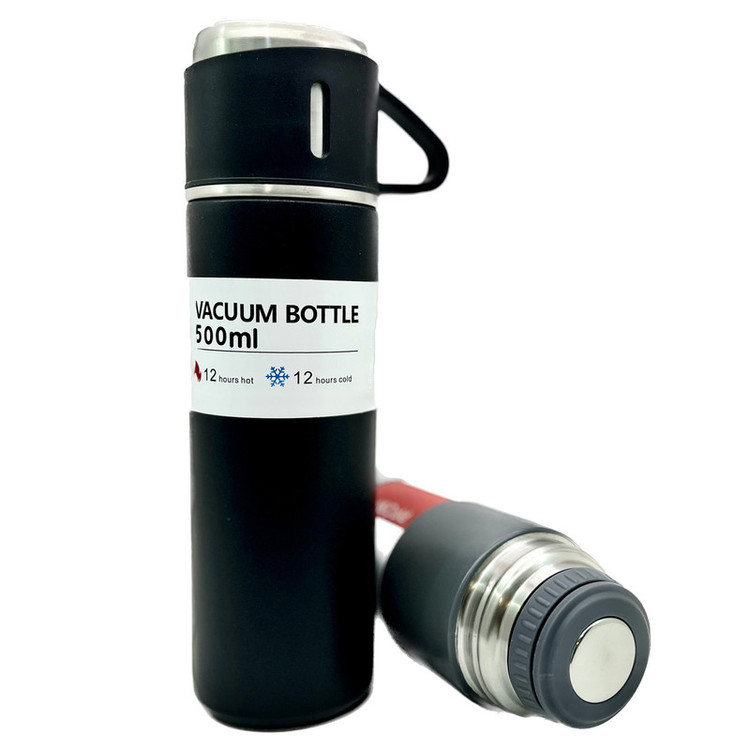 فلاسک مدل VACUUM FLASK SET گنجایش 0.5 لیتر به همراه لیوان سفری مجموعه 3 عددی